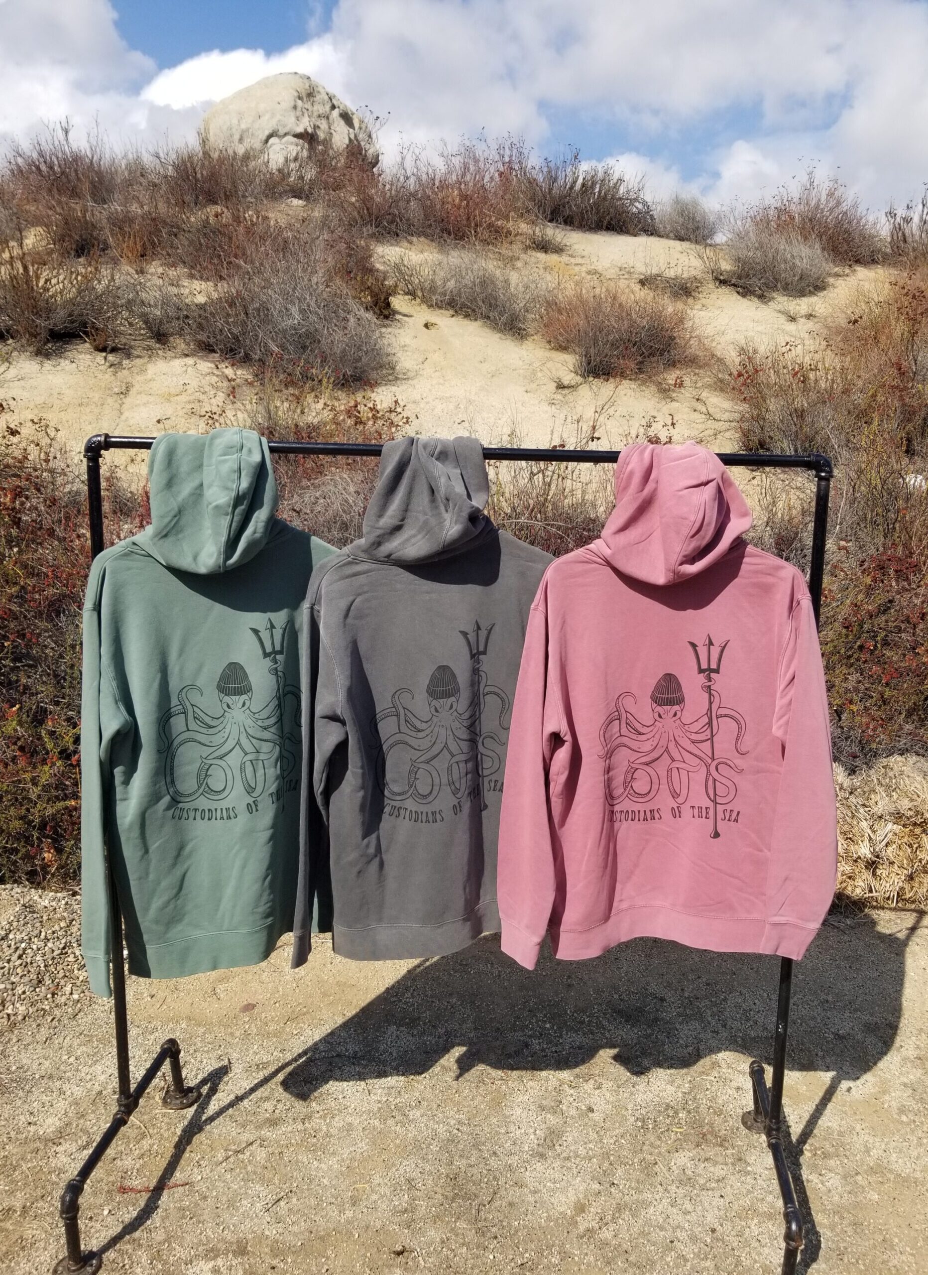 Defender Pullover Hoodie - Graphic printed with Living Ink Algae Ink - Image 3
